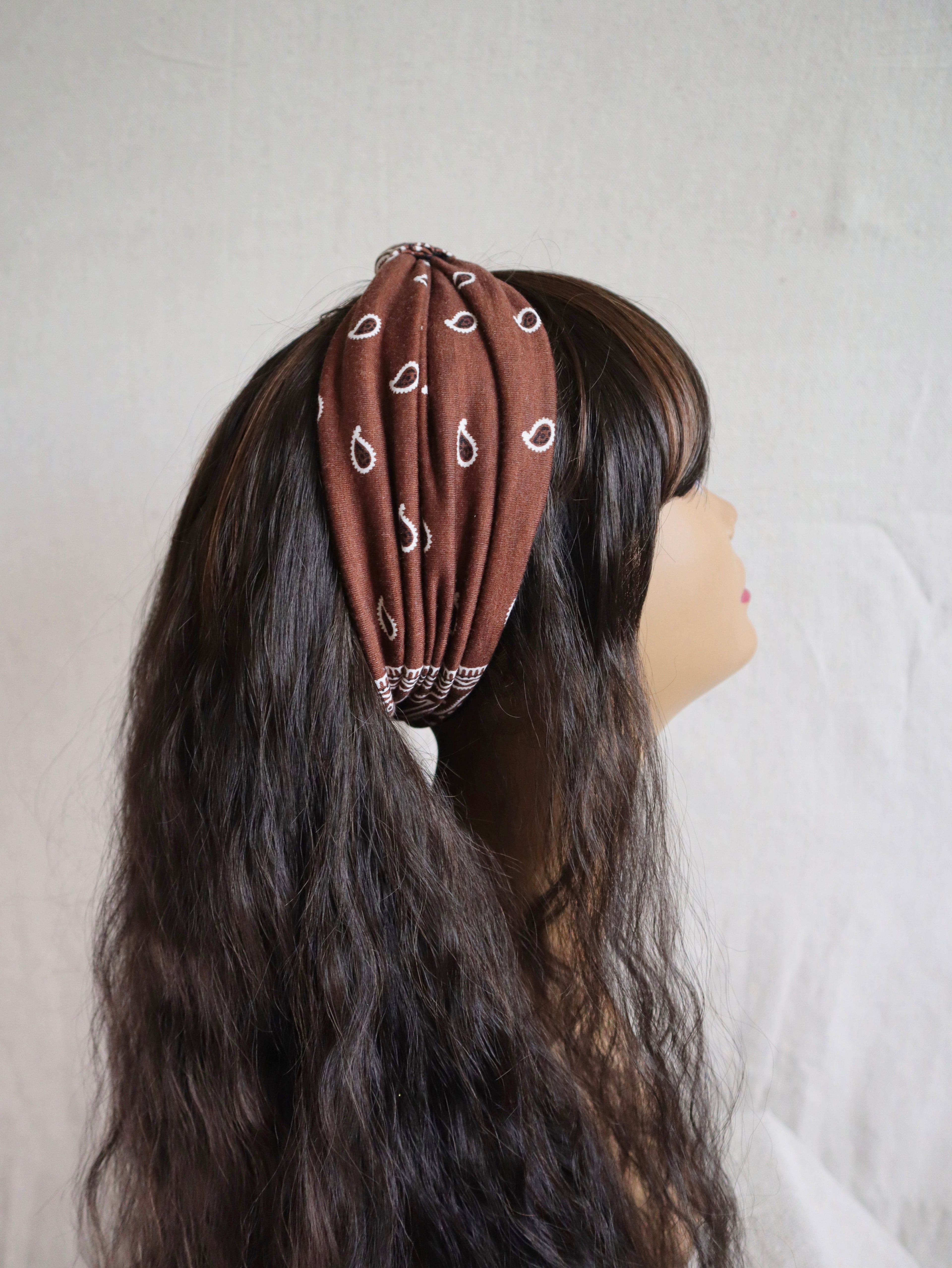 Brown Paisley Bandana Headband