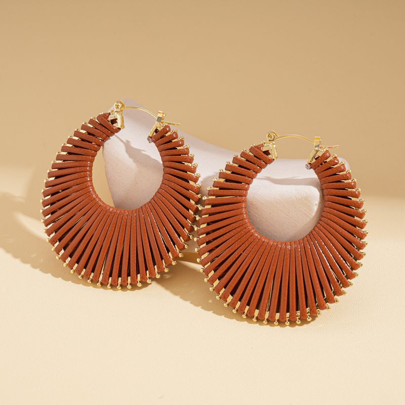 Rust Threaded Hoop Earrings