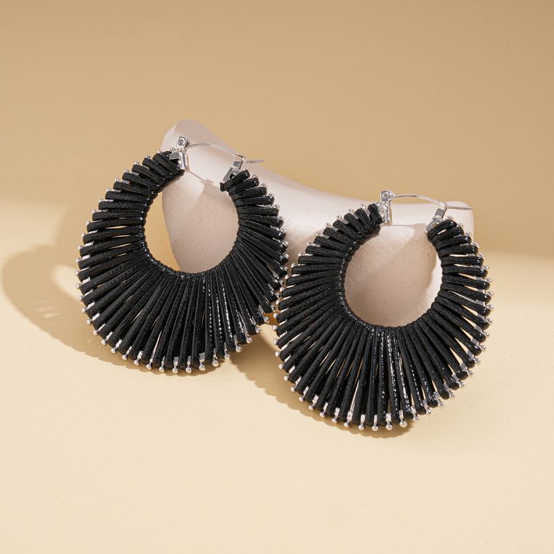 Rust Threaded Hoop Earrings