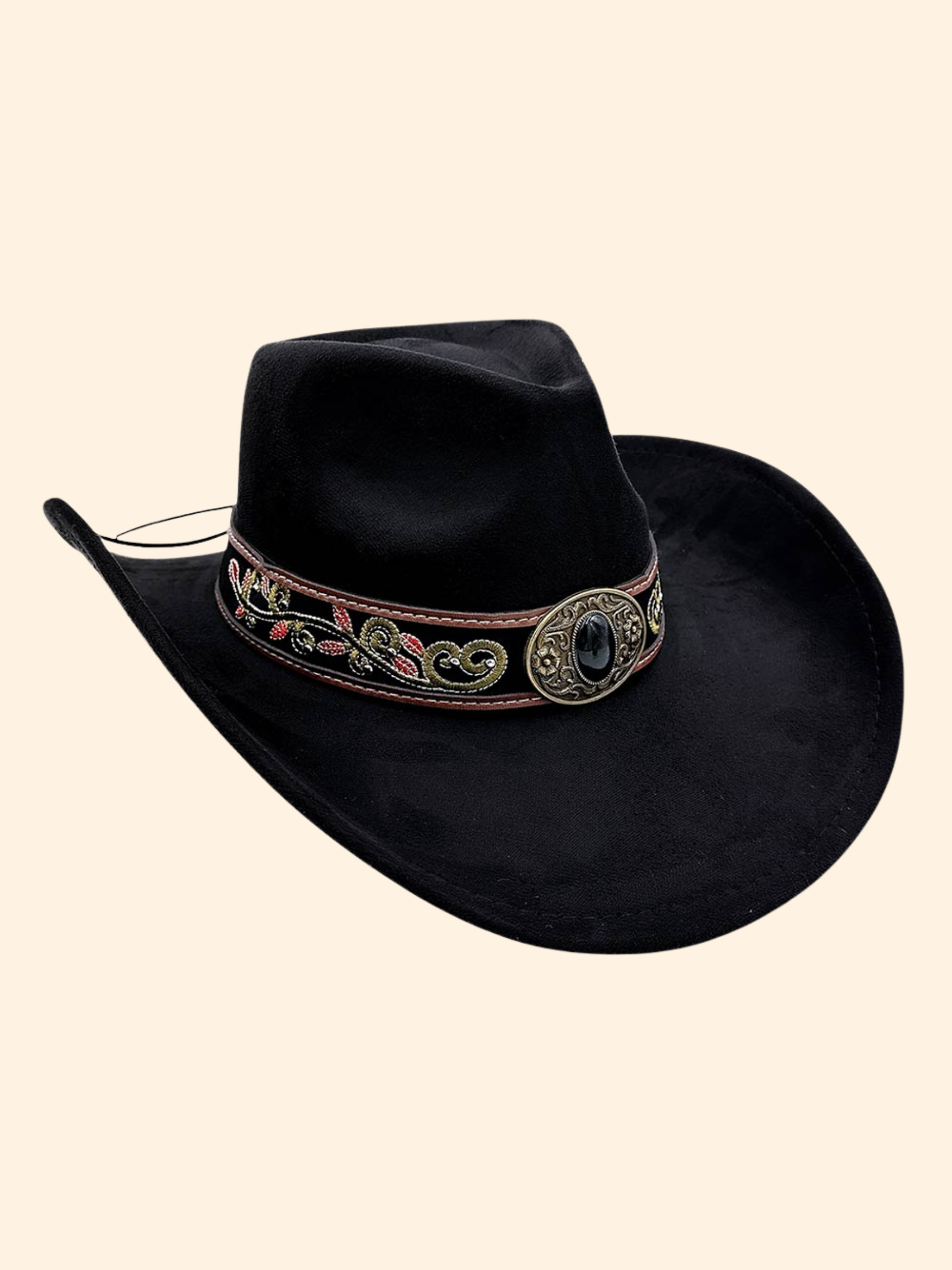 Black Concho Embroidered Cowboy Hat