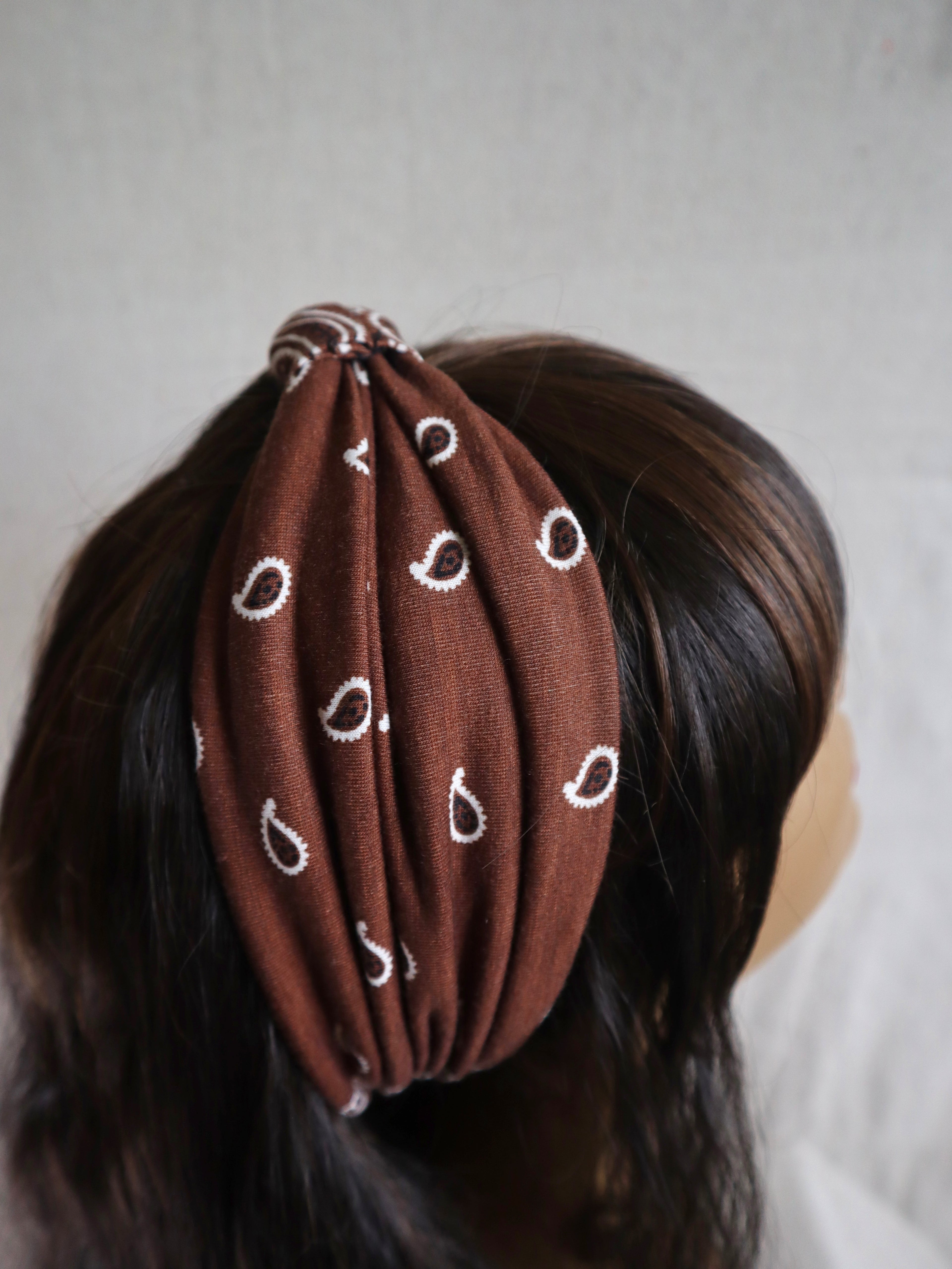 Brown Paisley Bandana Headband