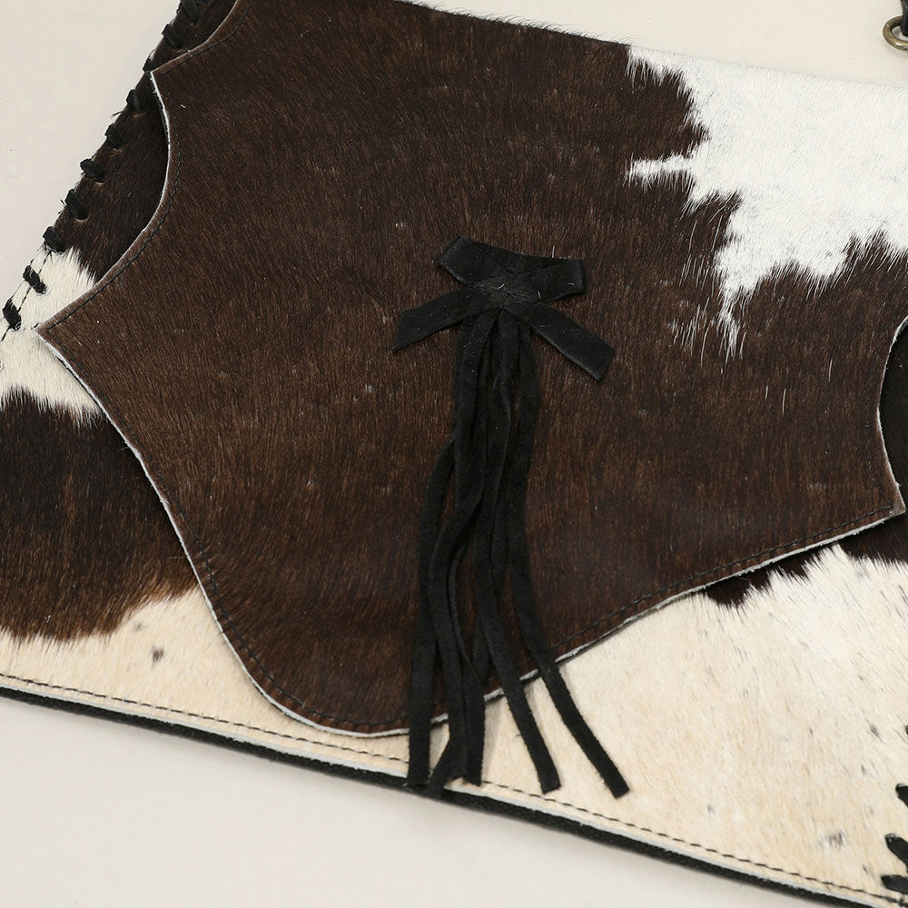Black Animal Genuine Leather Crossbody Bag