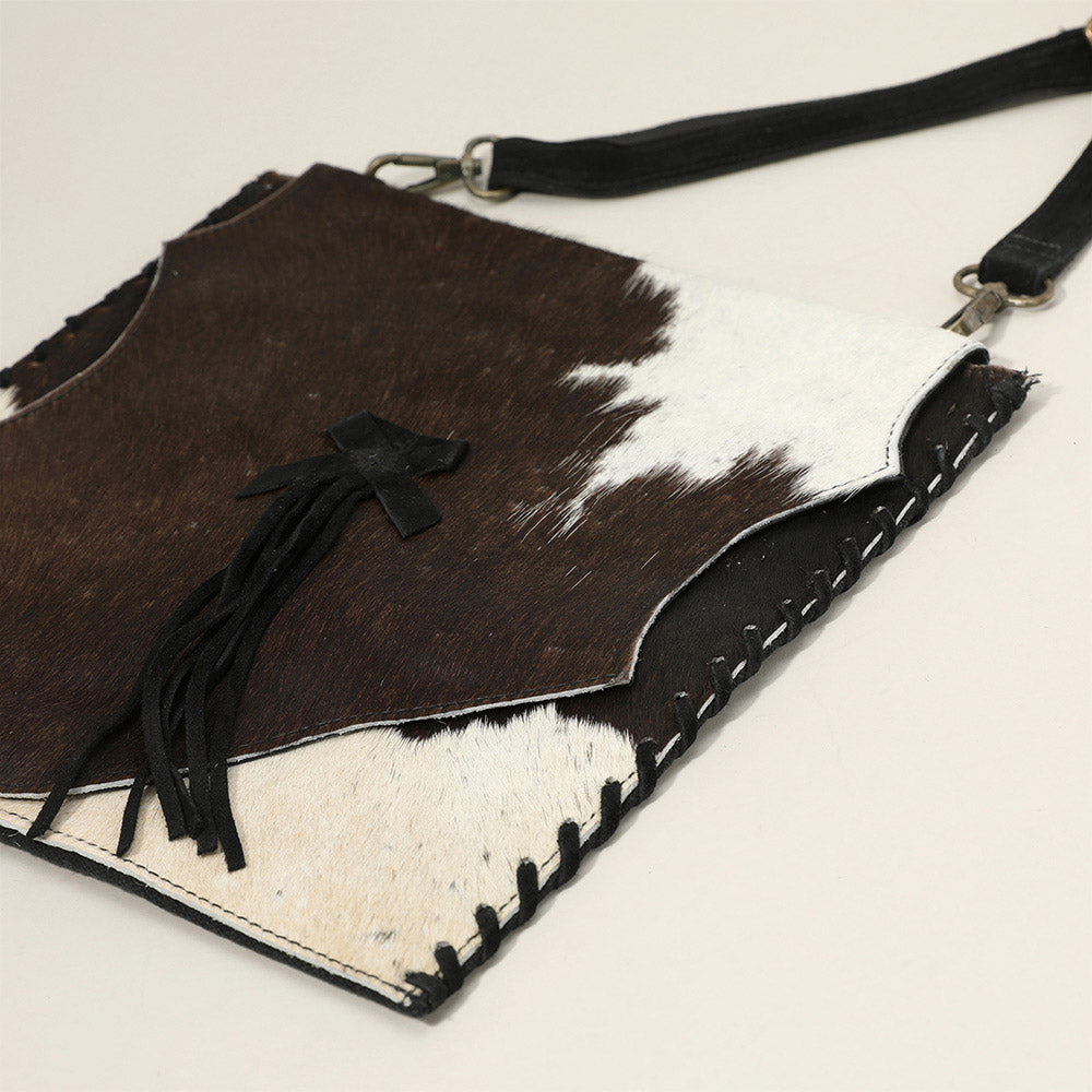 Black Animal Genuine Leather Crossbody Bag