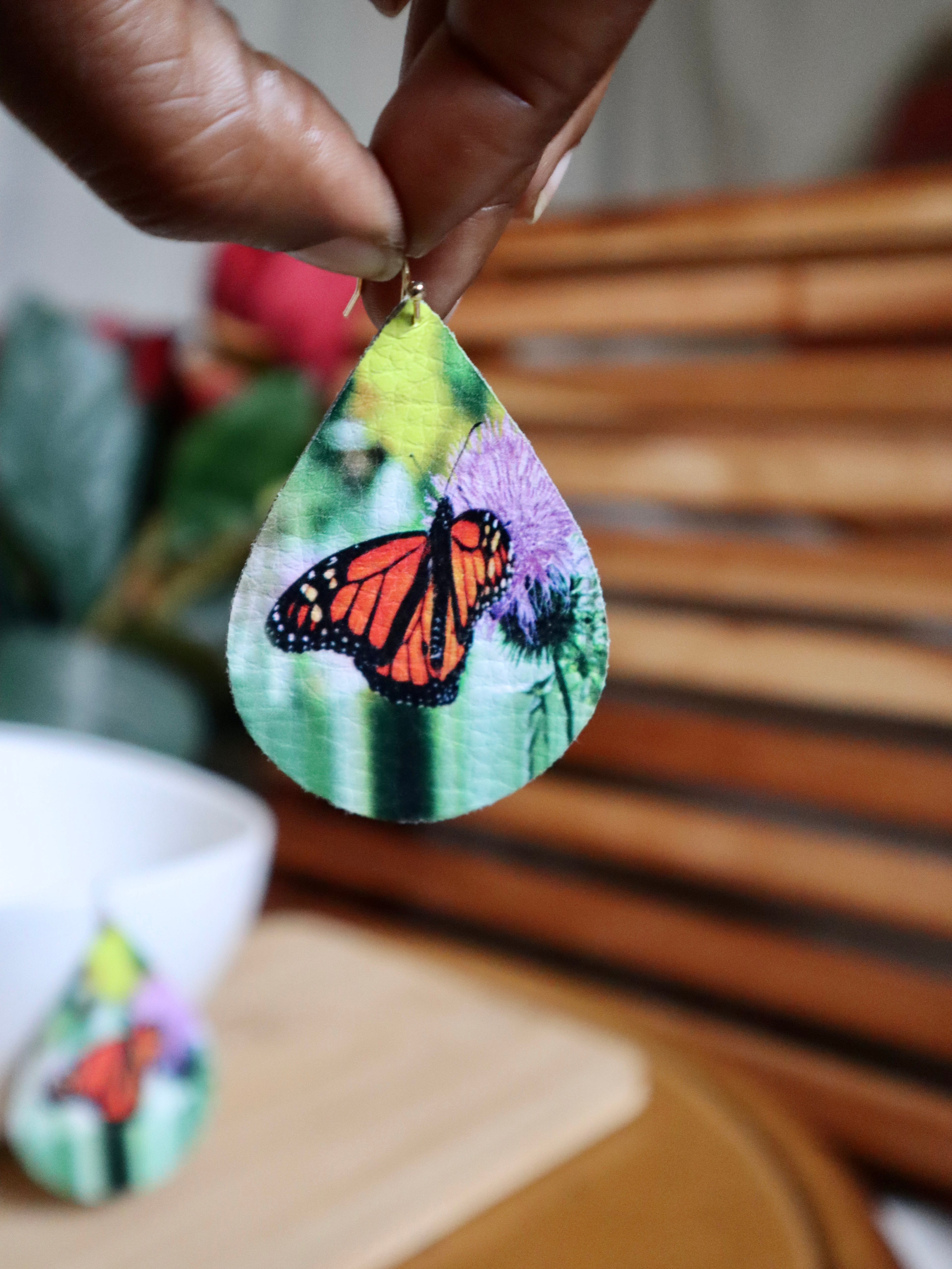 Myra Butterfly Vegan Leather Earrings