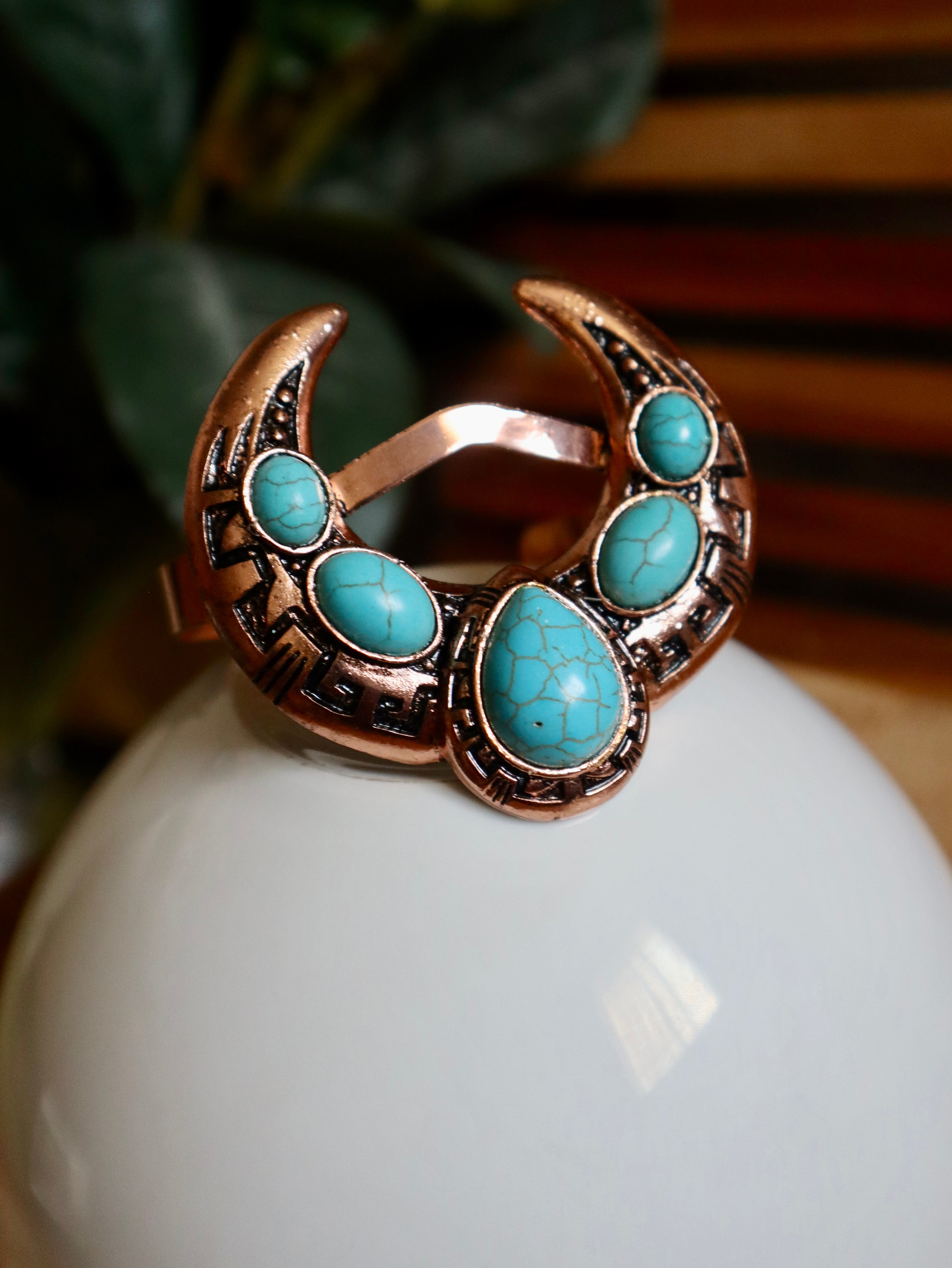 Laya Faux Turquoise Moon Cuff