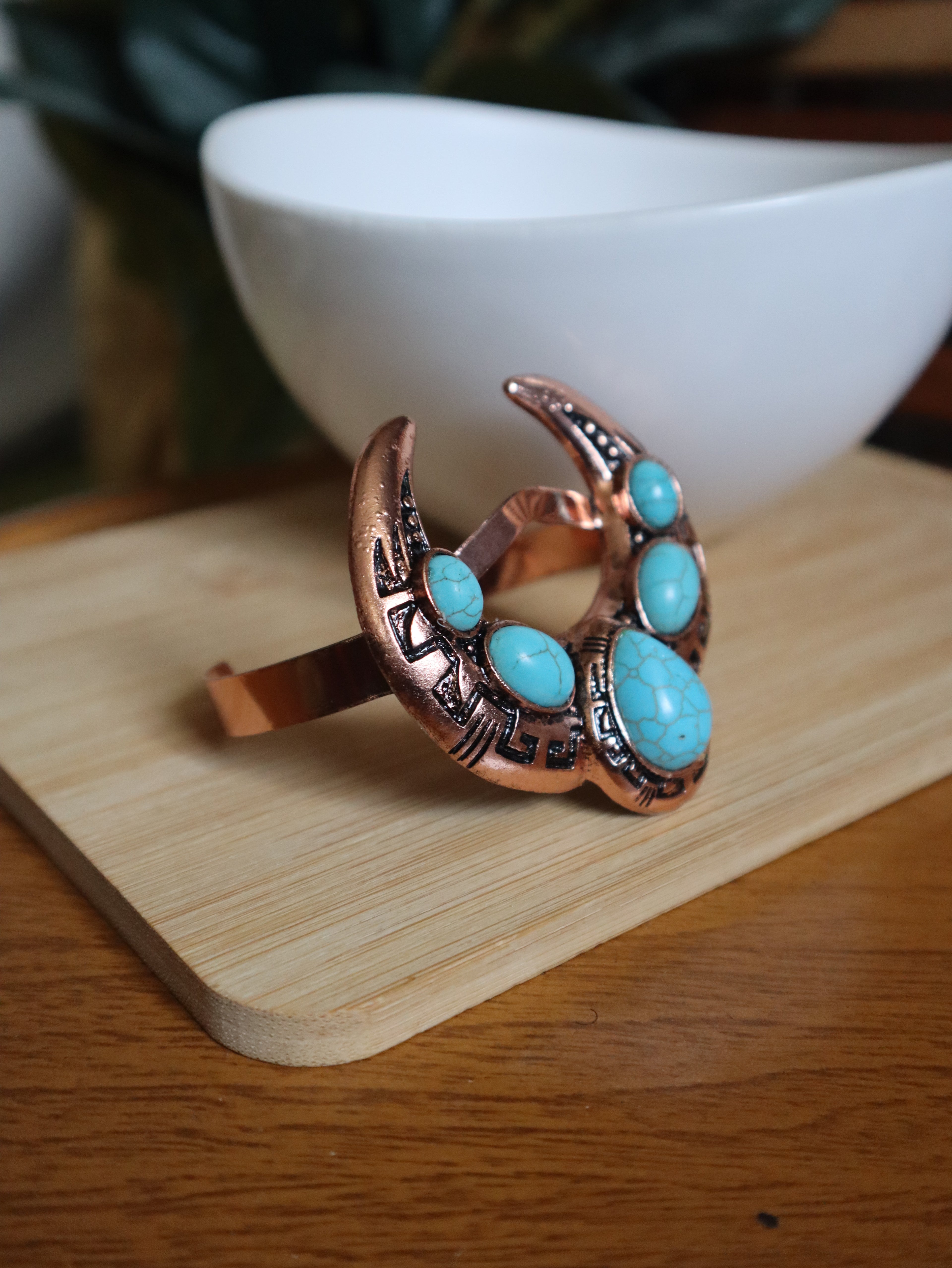 Laya Faux Turquoise Moon Cuff