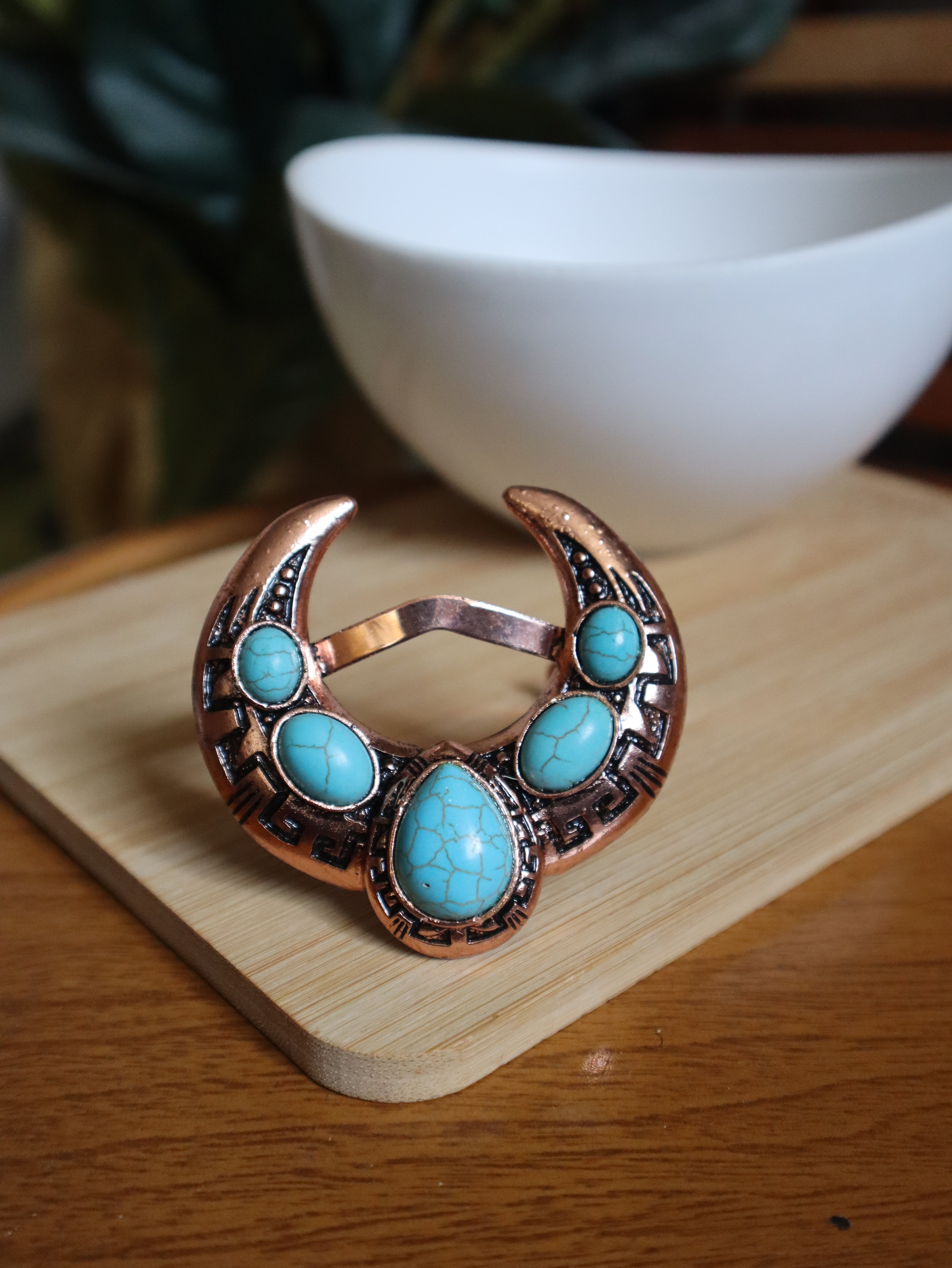 Laya Faux Turquoise Moon Cuff