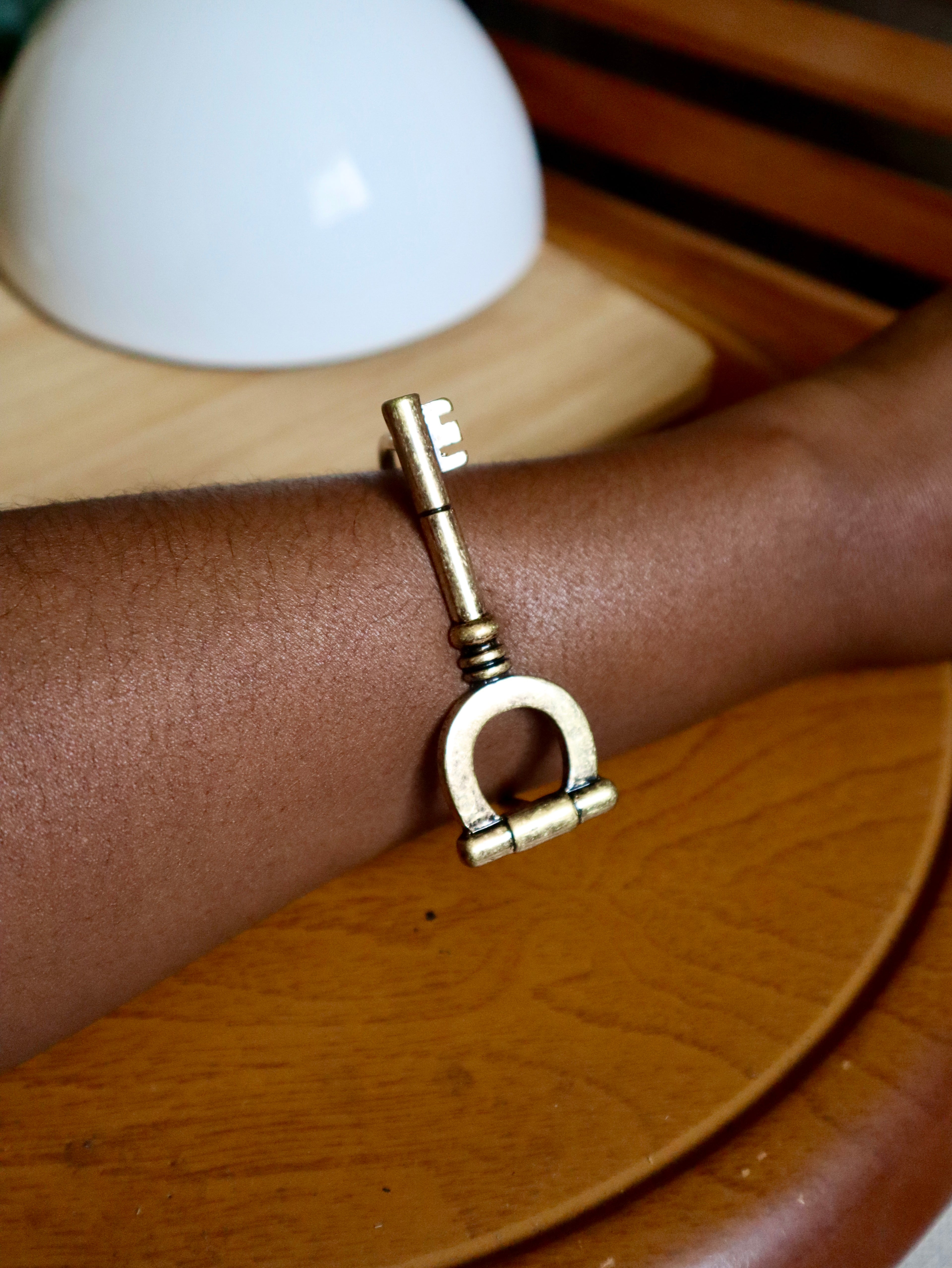 Rhonda Antique Gold Key Cuff Bracelet