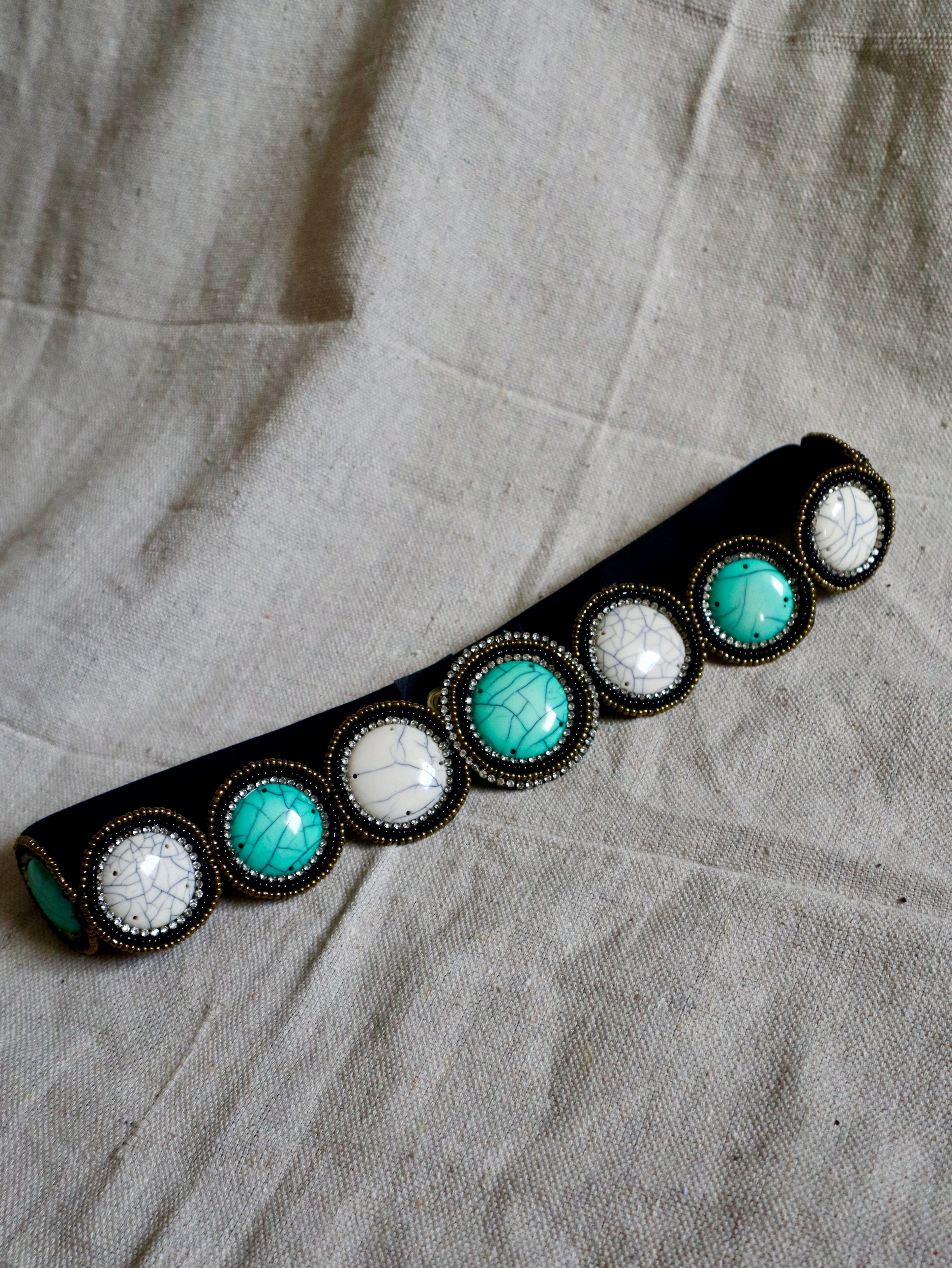 Turquoise Beaded Western Belt
