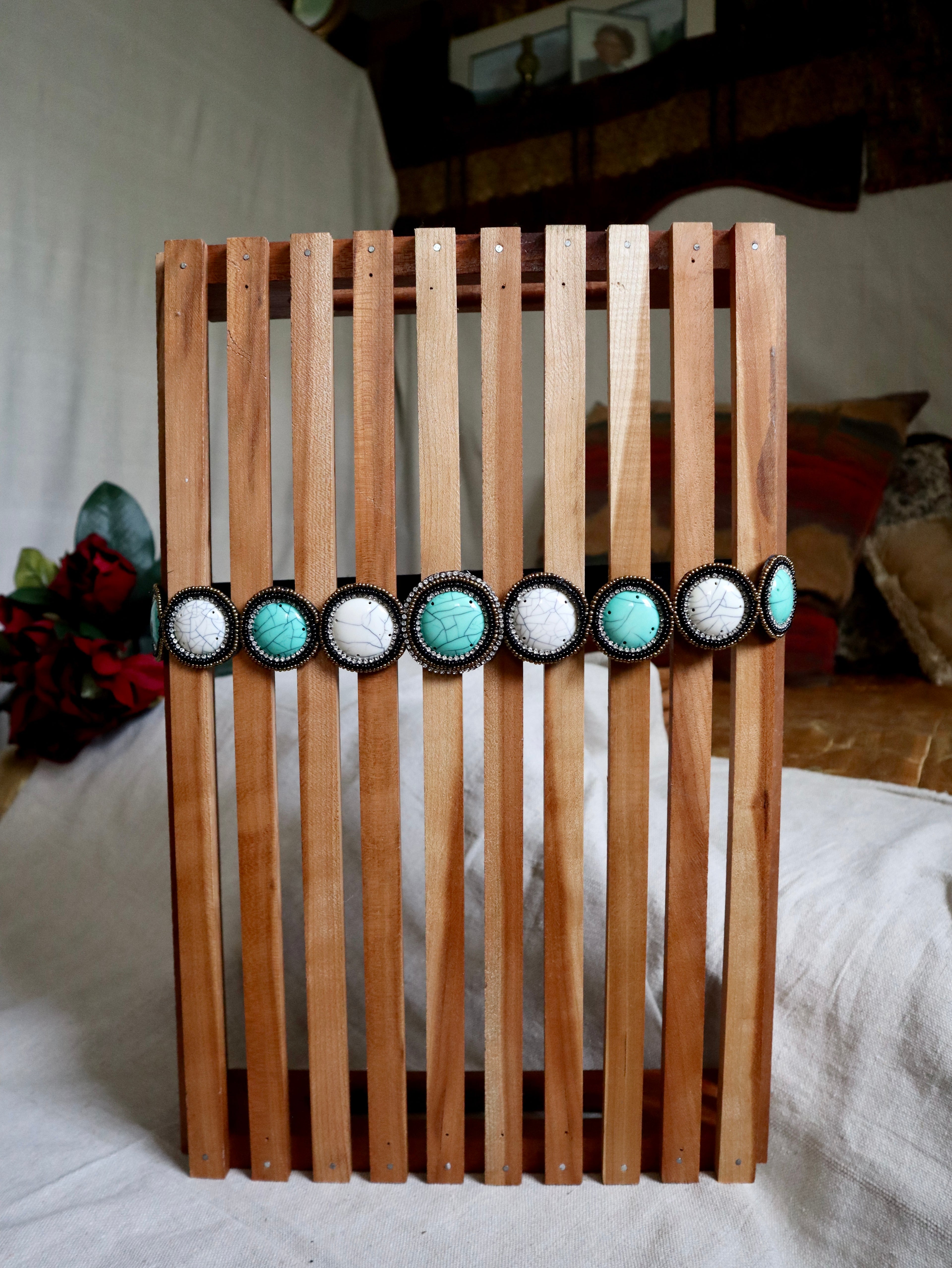 Turquoise Beaded Western Belt