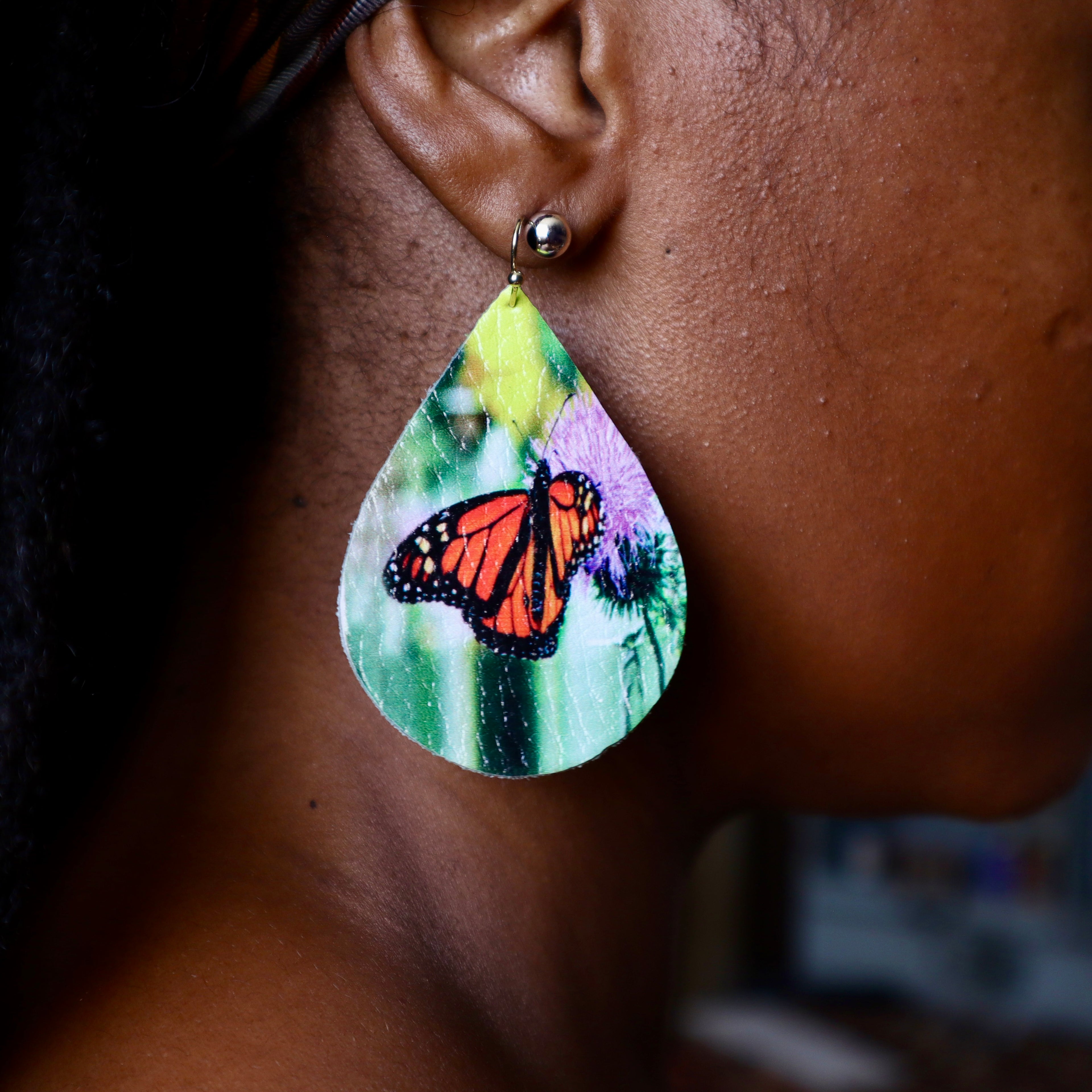 Myra Butterfly Vegan Leather Earrings