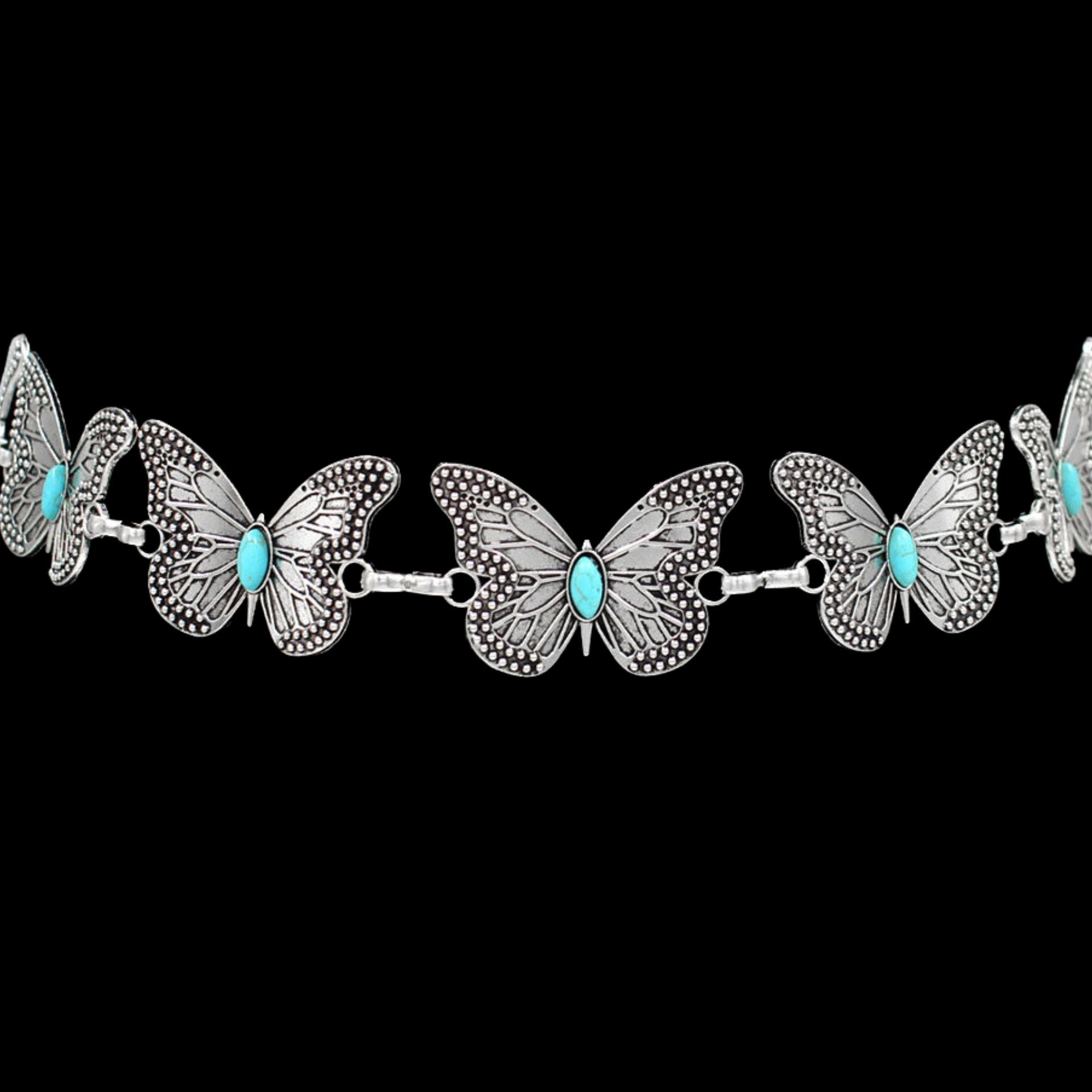 Turquoise Butterfly Chain Waist Belt